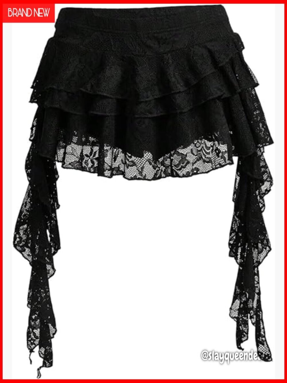 Y2K Mini Skirt with Ruffle Lace Pleated Layers and Built-in Shorts